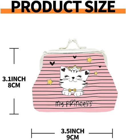 Generic Cat Themed Leather Coin Purse, White in Saudi Arabia
