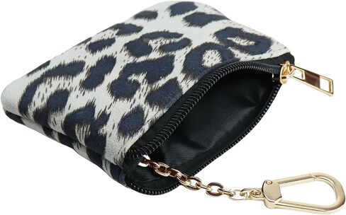 Coin Purse with Key Chain for Women, Leopard Print Change Purse, Card Holder Wallet, Medium Size 4x1.5x1 inches (Brown) in Saudi Arabia