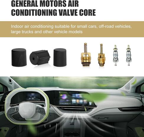 MLY 7PCS Air Conditioning Valve Core Kit, AC High & Low Pressure Port Caps, Anti-Leakage AC Valve Cores Caps & Valve Stem Cores, Compatible for Car & HVAC AC Systems (Black) in Saudi Arabia