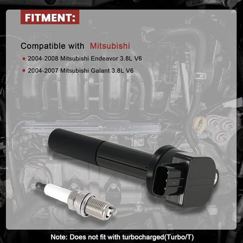 UF481 Ignition Coil Pack and Iridium Spark Plugs Set of 6 Compatible with Mitsubishi Endeavor 2004-2008, Galant 2004-2007 3.8L V6,Replace#,19005287,1832A070,MN187373 in Saudi Arabia