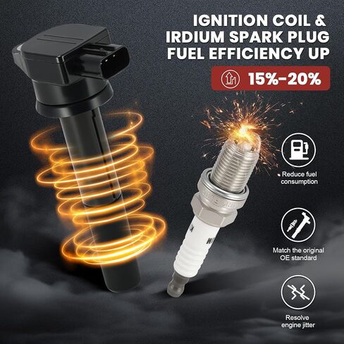 UF481 Ignition Coil Pack and Iridium Spark Plugs Set of 6 Compatible with Mitsubishi Endeavor 2004-2008, Galant 2004-2007 3.8L V6,Replace#,19005287,1832A070,MN187373 in Saudi Arabia