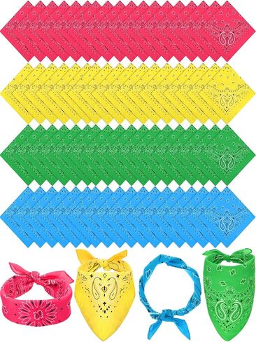 72 قطعة Neon Paisley Bandanas Bulk Cowboy Paisley Bandanas للجنسين in Kuwait
