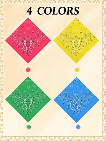 72 قطعة Neon Paisley Bandanas Bulk Cowboy Paisley Bandanas للجنسين in Kuwait