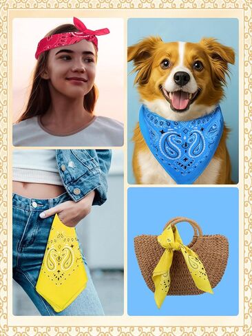 72 قطعة Neon Paisley Bandanas Bulk Cowboy Paisley Bandanas للجنسين in Kuwait