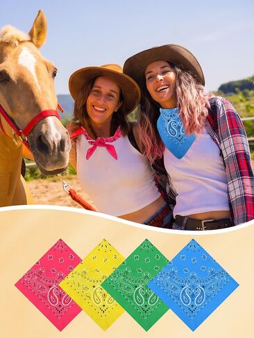 72 قطعة Neon Paisley Bandanas Bulk Cowboy Paisley Bandanas للجنسين in Kuwait