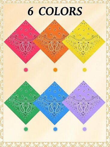 72 قطعة Neon Paisley Bandanas Bulk Cowboy Paisley Bandanas للجنسين in Kuwait