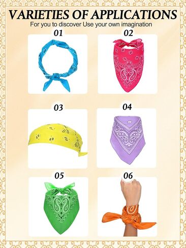 72 قطعة Neon Paisley Bandanas Bulk Cowboy Paisley Bandanas للجنسين in Kuwait