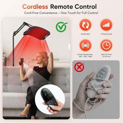 العلاج بالضوء الأحمر لجسم الوجه-مصباح الأشعة تحت الحمراء مع حامل ، 3 في 1 استخدام جهاز علاج LED للضوء ، و 660 نانومتر ضوء أحمر و 850 نانومتر بالقرب من الضوء بالأشعة تحت الحمراء للاستخدام المنزلي ، هدية مثالية in Kuwait