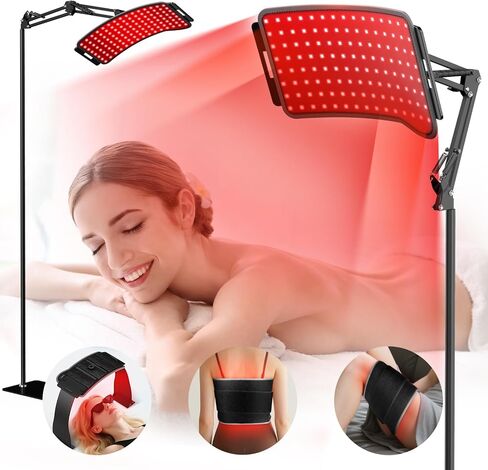 العلاج بالضوء الأحمر لجسم الوجه-مصباح الأشعة تحت الحمراء مع حامل ، 3 في 1 استخدام جهاز علاج LED للضوء ، و 660 نانومتر ضوء أحمر و 850 نانومتر بالقرب من الضوء بالأشعة تحت الحمراء للاستخدام المنزلي ، هدية مثالية in Kuwait