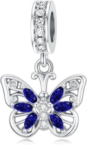 سحر الفراشة Pelovny للأساور 925 Sterling Silver Pink Blue Beads Cubic Zirconia Jewelry Histridmy Homiers for Women Mom Grandma زوجة لها 2 in Saudi Arabia