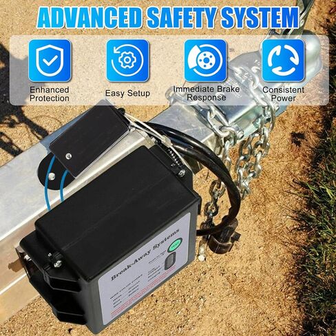 Trailer Breakaway Kit with LED Battery Test, 12V Charger, Breakaway Switch and Battery Box, Complete Trailer Brakes Breakaway Kit and Trailer Brake System for Electric Trailer Brakes in Saudi Arabia