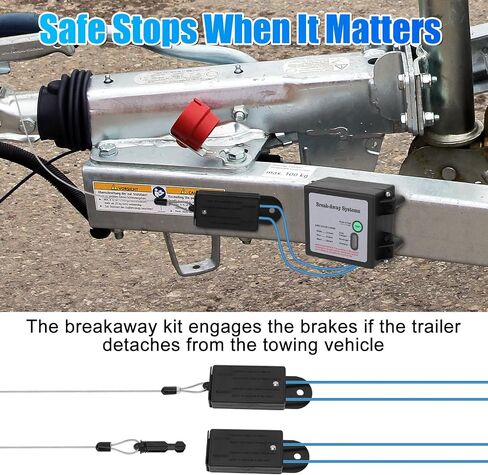 Trailer Breakaway Kit with LED Battery Test, 12V Charger, Breakaway Switch and Battery Box, Complete Trailer Brakes Breakaway Kit and Trailer Brake System for Electric Trailer Brakes in Saudi Arabia