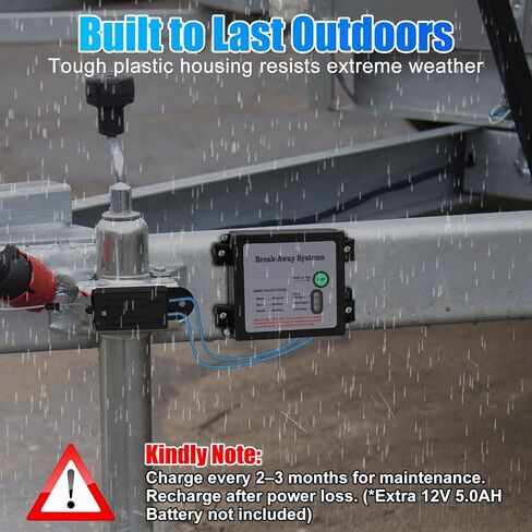Trailer Breakaway Kit with LED Battery Test, 12V Charger, Breakaway Switch and Battery Box, Complete Trailer Brakes Breakaway Kit and Trailer Brake System for Electric Trailer Brakes in Saudi Arabia