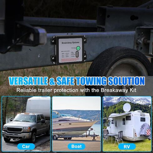 Trailer Breakaway Kit with LED Battery Test, 12V Charger, Breakaway Switch and Battery Box, Complete Trailer Brakes Breakaway Kit and Trailer Brake System for Electric Trailer Brakes in Saudi Arabia