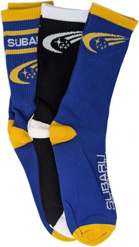 Subaru Motorsports USA Logo Crew Socks 3 Pack Impreza Forester Outback Ascent Brz Crosstrek Sti WRX Legacy in Saudi Arabia