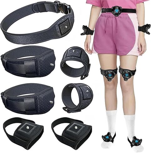 Skywin VR Tracker Belt, Hand Strap, and Protective Silicon Skins for HTC Vive System Tracker Pucks - Adjustable Belt, Straps, Protective Skins for VR Vive Trackers (1 Belt + 2 Hand Straps + 2 Skins) in Saudi Arabia