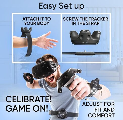 Skywin VR Tracker Belt, Hand Strap, and Protective Silicon Skins for HTC Vive System Tracker Pucks - Adjustable Belt, Straps, Protective Skins for VR Vive Trackers (1 Belt + 2 Hand Straps + 2 Skins) in Saudi Arabia