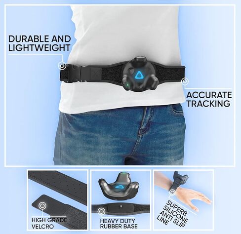 Skywin VR Tracker Belt, Hand Strap, and Protective Silicon Skins for HTC Vive System Tracker Pucks - Adjustable Belt, Straps, Protective Skins for VR Vive Trackers (1 Belt + 2 Hand Straps + 2 Skins) in Saudi Arabia