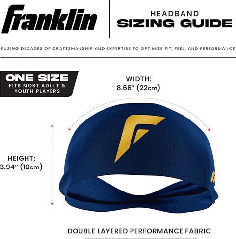 Franklin Sports Baseball + عصابة رأس الكرة اللينة - تمرين البالغين + عصابات رياضية للرجال + نساء - عرق الفتل للتشغيل + التمرين - حجم واحد يناسب أكثر in Kuwait