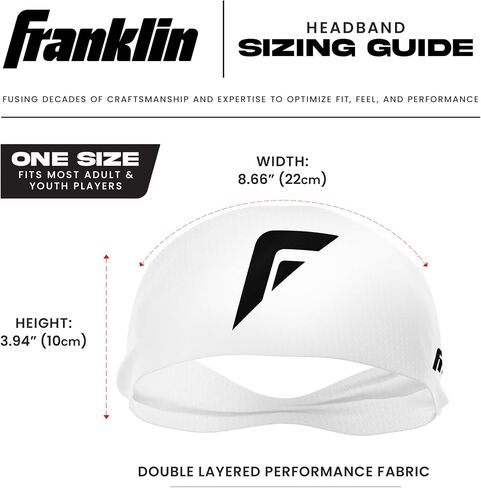 Franklin Sports Baseball + عصابة رأس الكرة اللينة - تمرين البالغين + عصابات رياضية للرجال + نساء - عرق الفتل للتشغيل + التمرين - حجم واحد يناسب أكثر in Kuwait