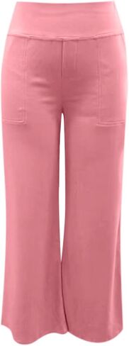 Work Pants Women Stretch Yoga Dress Pants Business Casual High Waisted Trousers Comfy Wide Leg Office Slacks in Saudi Arabia