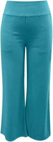 Work Pants Women Stretch Yoga Dress Pants Business Casual High Waisted Trousers Comfy Wide Leg Office Slacks in Saudi Arabia