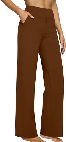 Work Pants Women Stretch Yoga Dress Pants Business Casual High Waisted Trousers Comfy Wide Leg Office Slacks in Saudi Arabia