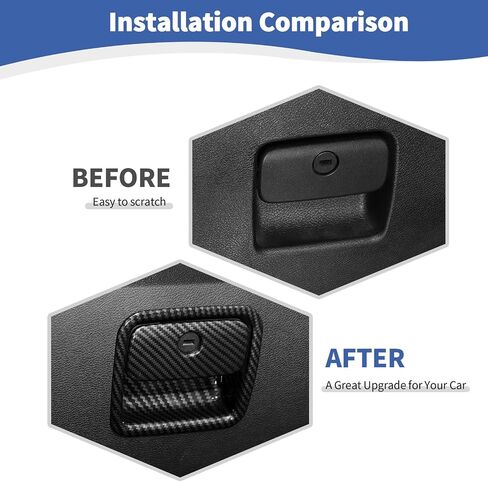RT-TCZ for Jeep JL Glove Box Compartment Latch Handle Trim Cover for Jeep Wrangler JL JLU 2018 up for Gladiator JT 2020 up Black Carbon Fiber Grain Interior Accessories in Saudi Arabia