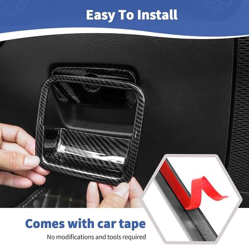 RT-TCZ for Jeep JL Glove Box Compartment Latch Handle Trim Cover for Jeep Wrangler JL JLU 2018 up for Gladiator JT 2020 up Black Carbon Fiber Grain Interior Accessories in Saudi Arabia