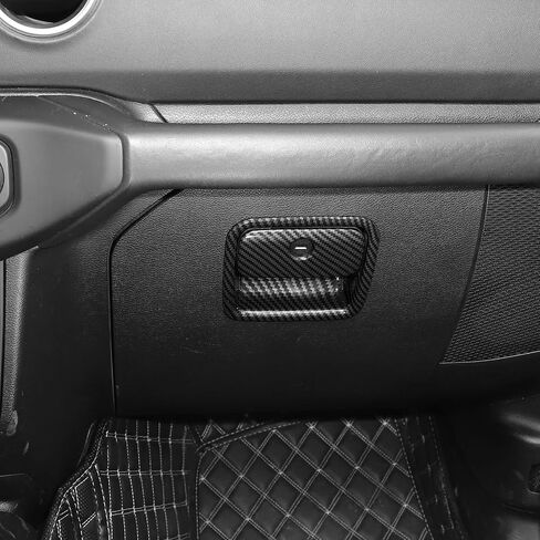 RT-TCZ for Jeep JL Glove Box Compartment Latch Handle Trim Cover for Jeep Wrangler JL JLU 2018 up for Gladiator JT 2020 up Black Carbon Fiber Grain Interior Accessories in Saudi Arabia
