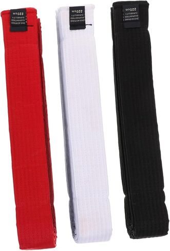 3Pcs Taekwondo Belts Set Cotton Martial Arts Waistbands Adjustable Features for Boys and Girls and Adults for Karate Training and Competitions in Saudi Arabia