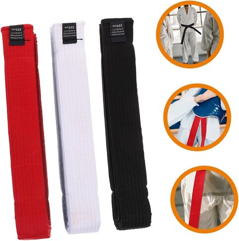 3Pcs Taekwondo Belts Set Cotton Martial Arts Waistbands Adjustable Features for Boys and Girls and Adults for Karate Training and Competitions in Saudi Arabia