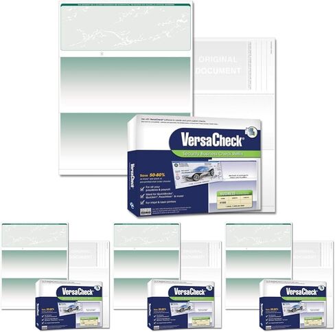 VersaCheck Secure Checks - 500 شيك قسيمة أعمال فارغة - Green Prestige - 500 ورقة نموذج #1000 - تحقق في الأعلى in Kuwait