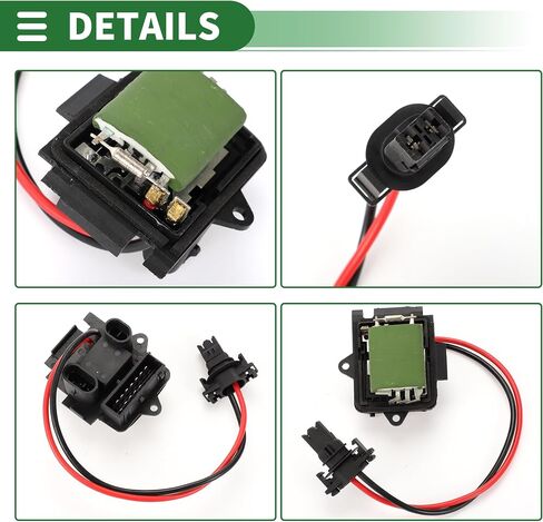 Motoforti HVAC Blower Motor Heater Blower Blower Resistor لـ Renault Kangoo Express 1997-2007 Metal ABS No.7701067033 Black in Kuwait