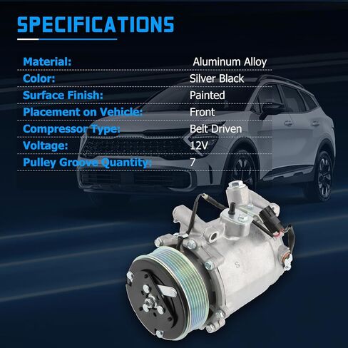 4920AC ضاغط AC ضاغط AC مع نوبات القابض لعام 2007-2012 RDX 2.3L ، 2012-2015 CIVIC 2.4L ، 2007-2014 CR-V 2.4L ، استبدل OE 38810RWCA03 38810RX0A01 in Saudi Arabia