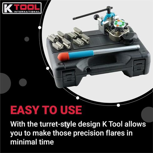 K Tool International 70081 45 درجة أدوات إبطال خط الفرامل للسيارات للكراجات ومحلات الإصلاح و DIY وتصميم واحد ومزدوج وفقاعي ، مشبك مثبت على الطراز T ، مصنفة على طراز البرج in Saudi Arabia