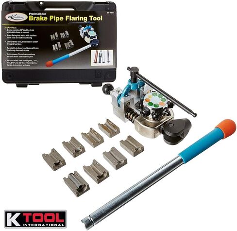 K Tool International 70081 45 درجة أدوات إبطال خط الفرامل للسيارات للكراجات ومحلات الإصلاح و DIY وتصميم واحد ومزدوج وفقاعي ، مشبك مثبت على الطراز T ، مصنفة على طراز البرج in Saudi Arabia