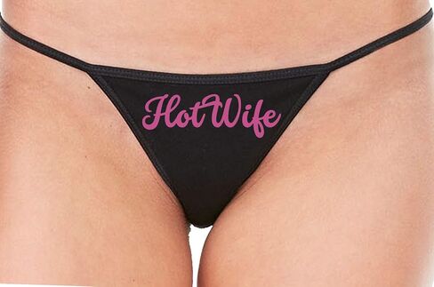 Knaughty Knickers Hotwife Life شاركت نمط الحياة الساخن زوجة أسود سلسلة ثونغ in Saudi Arabia