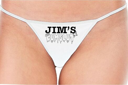 Knaughty Knickers Jims Little Cumslut Jim Personalized Cum Slut Play White String Thong Thong adult Flirty Fun in Saudi Arabia