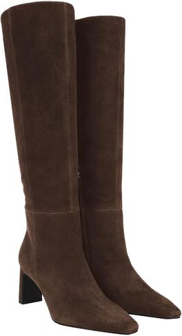 Coutgo Womens Knee High Boots Closed Pointed Toe Chunky Heel Tall Boots Side Zipper Fall Dress Boot Shoes in Saudi Arabia