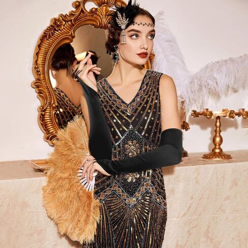 Satin Opera Gloves Long Fingerless Elbow Length Costume Party Gloves in Saudi Arabia