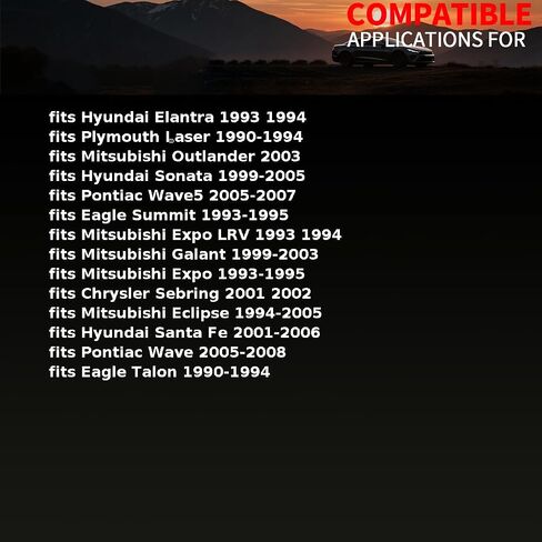 محرك توقيت ضملة المحمل نوبات هيونداي Elantra ، Sonata 1993 1994 1995 1996 1997 1998 1998 1999 2000-2005 يناسب Chrysler Sebring 2001-2002 Fits Eagle Summit ، Talon 1990-1995 1pcs in Kuwait