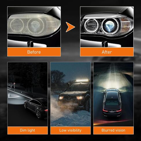2PCS Car Headlights Restoration Kit,Headlight Stain Remover Polishing Paste,Repair with Scratch Removal,Professional Headlight Polish Cleaner for Lights Long-Lasting Clarity in Saudi Arabia