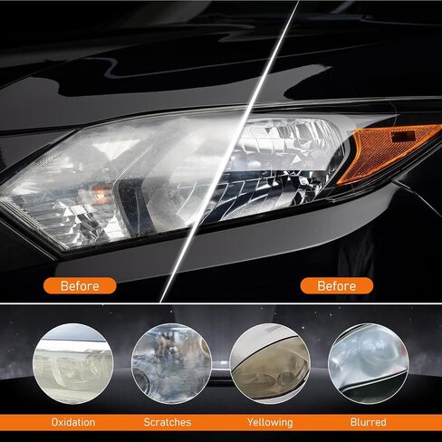 2PCS Car Headlights Restoration Kit,Headlight Stain Remover Polishing Paste,Repair with Scratch Removal,Professional Headlight Polish Cleaner for Lights Long-Lasting Clarity in Saudi Arabia
