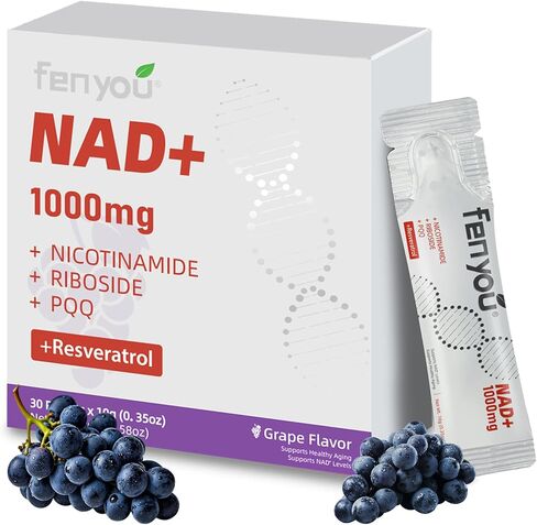 مكملات NAD مع الريبوسيد النيكوتيناميد ، ريسفيراترول ، Quercetin & PQQ لإصلاح الحمض النووي لدعم الطاقة المضادة للشيخوخة ، مكملات NAD للرجال والنساء 30 PCS نكهة العنب النباتي in Saudi Arabia