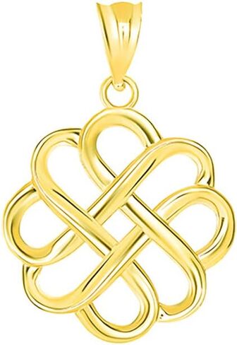 Exquisite 10k Yellow Gold Endless Love Good Luck Irish Celtic Knot Pendant in Saudi Arabia
