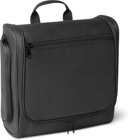 Amazon Essentials حقيبة أدوات زينة الأزياء المائية للماء للرجال والنساء ، حقيبة أدوات الزينة المعلقة ، مجموعة DOPP مع جيوب جانبية ، جيوب داخلية متعددة ، مقابض الحمام/البقاء ، الأسود in Saudi Arabia