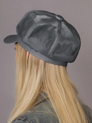 4 Pcs Women's Newsboy Cap PU Lether Newsboy Beret Hat Adjustable Fashion Gatsby Cap Girls Cabbie Visor Beret Hat in Saudi Arabia