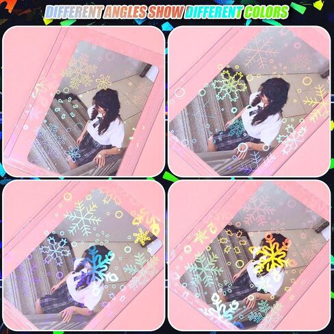 24 Pcs Hard Plastic Kpop Photocard Sleeves Kpop Top Loaders Idol Photo Card Sleeves 97x77mm Laser Flashing Holographic Trading Card Protector for Baseball Football Sport Game in Kuwait