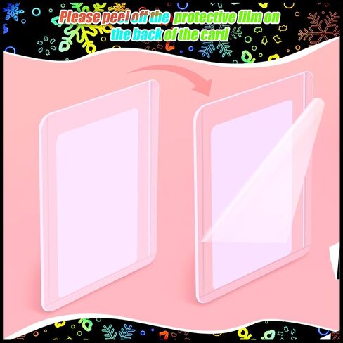 24 Pcs Hard Plastic Kpop Photocard Sleeves Kpop Top Loaders Idol Photo Card Sleeves 97x77mm Laser Flashing Holographic Trading Card Protector for Baseball Football Sport Game in Kuwait